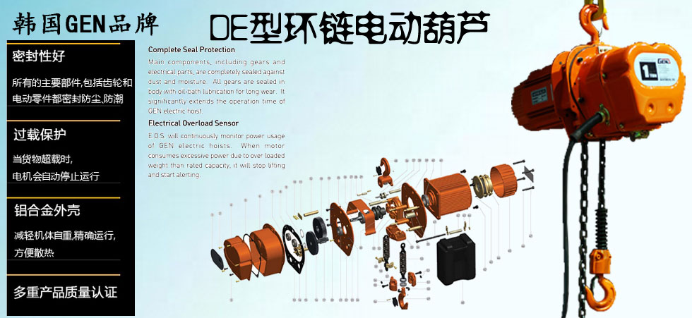 DE型進口環鏈電動葫蘆圖