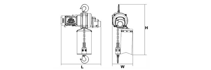 DU-901迷你環鏈電動葫蘆尺寸圖