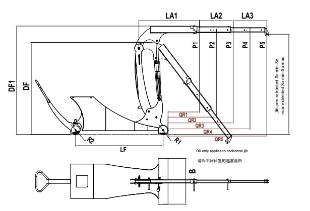 德國Hydrobull電池驅動小型起重機尺寸圖