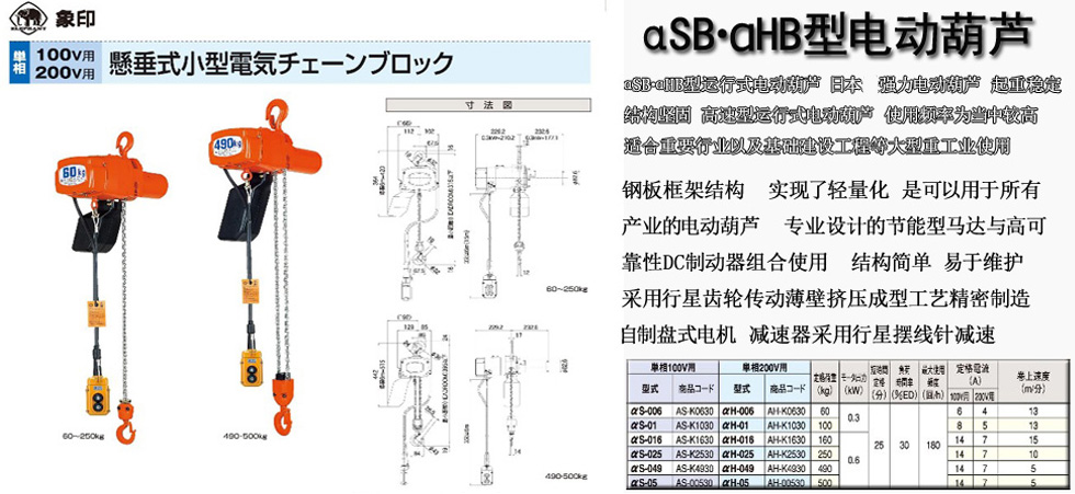 αSB?αHB型電動葫蘆