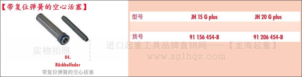 德國JUNG千斤頂配件：帶復位彈簧的空心活塞